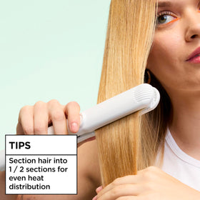 Garnier Fructis Flat Iron Perfector Straightening Mist with styling tools