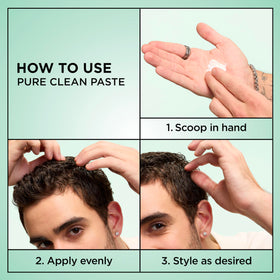 Garnier Fructis Pure Clean Finishing Paste application on hair