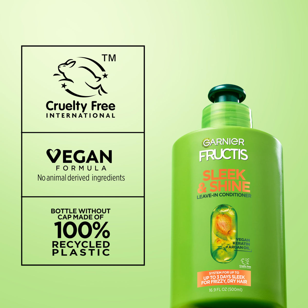 Garnier Fructis Sleek & Shine Leave-In Conditioner Cream lifestyle shot