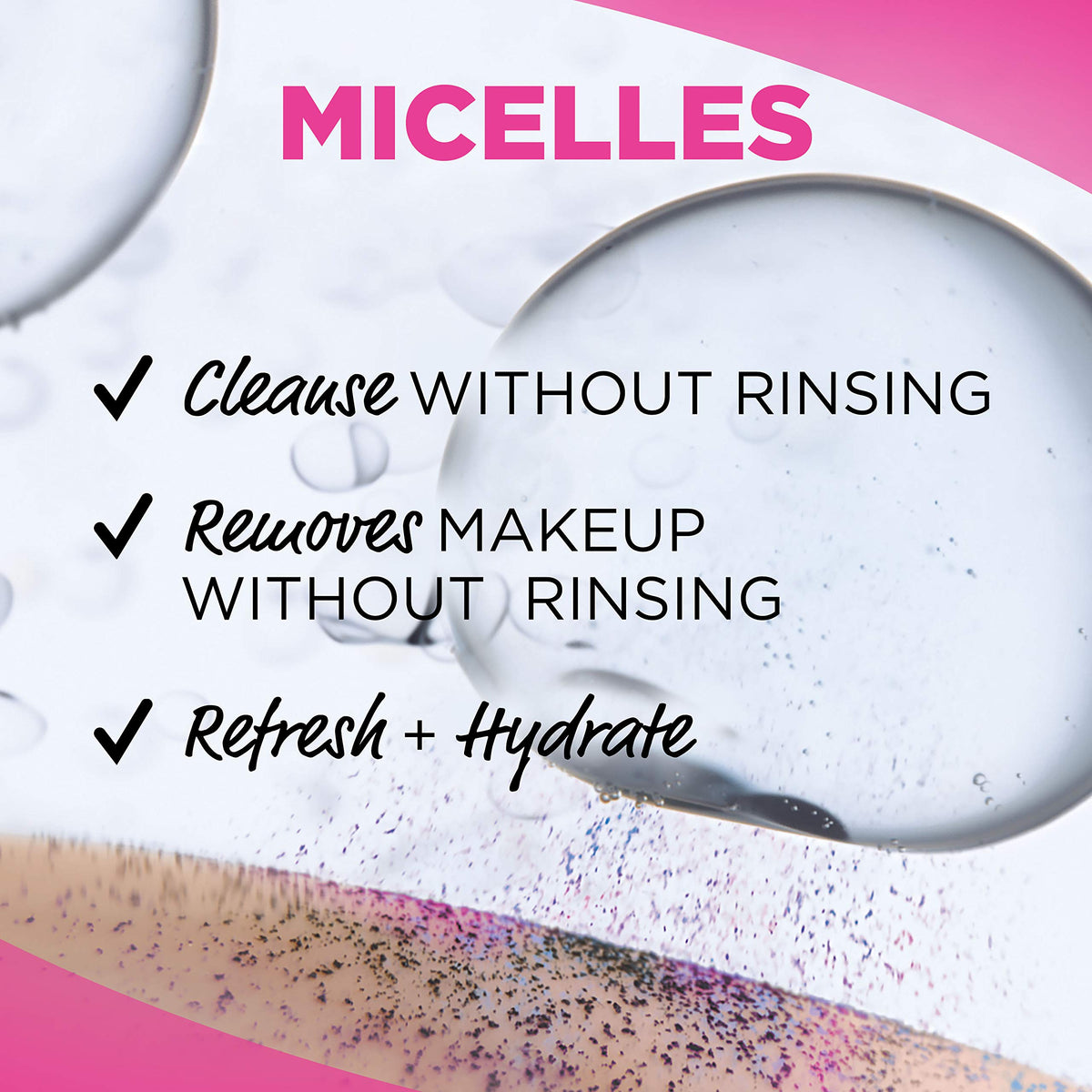 Garnier Micellar Facial Cleanser Wipes being used on skin