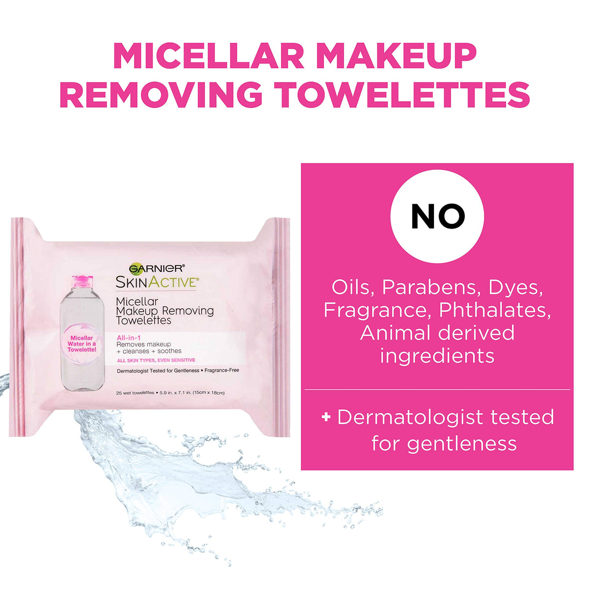 Garnier Micellar Facial Cleanser Wipes close-up of a single wipe