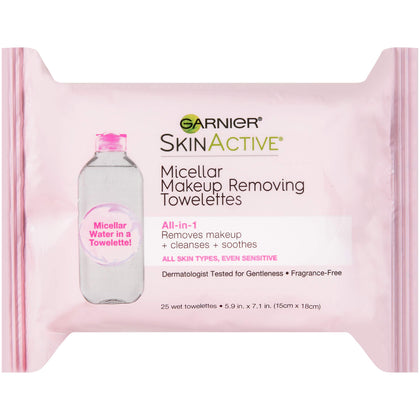 Garnier Micellar Facial Cleanser Wipes front view packaging