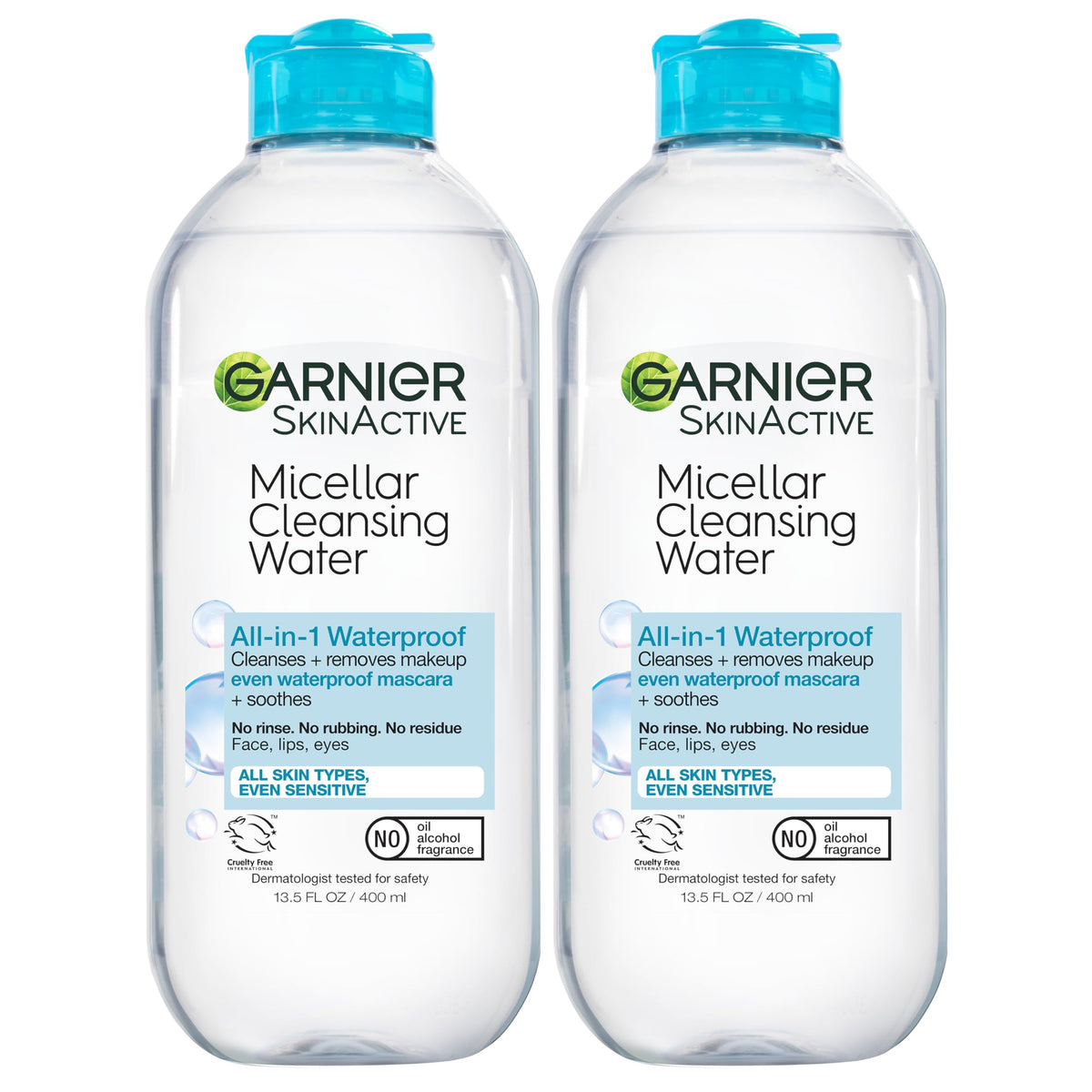 Garnier Micellar Water 400ml front view with clear bottle