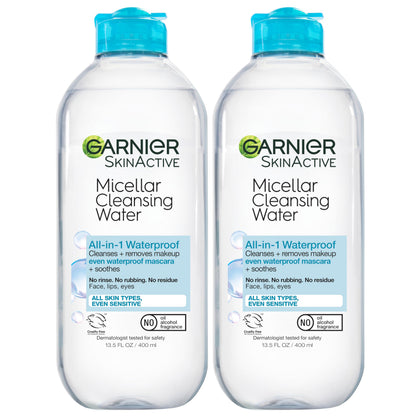 Garnier Micellar Water 400ml front view with clear bottle