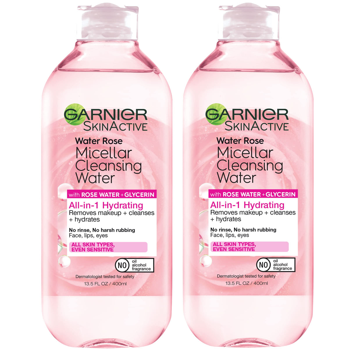 Garnier Micellar Water 400ml front view with rose water
