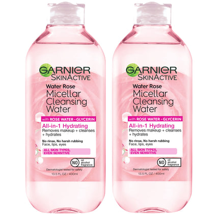 Garnier Micellar Water 400ml front view with rose water