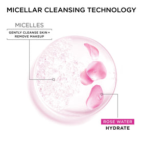 Garnier Micellar Water 400ml with a cotton pad for makeup removal