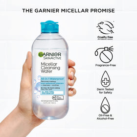 Garnier Micellar Water 400ml with cotton pads for makeup removal