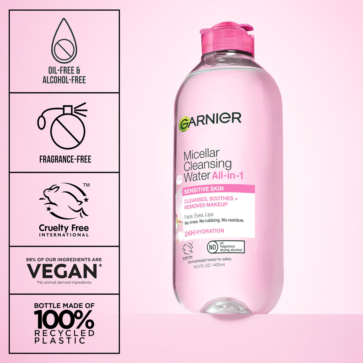 Garnier Micellar Water on a bathroom counter