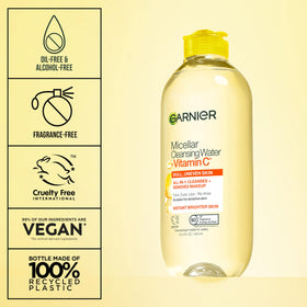 Garnier Micellar Water with cotton pads