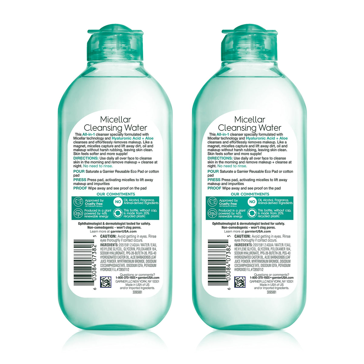 Garnier Micellar Water with Hyaluronic Acid 400ml back view