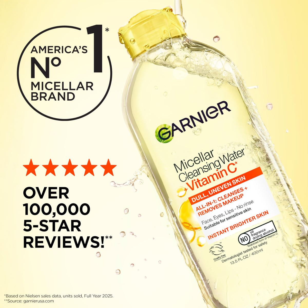 Garnier Micellar Water with Vitamin C 2 pack display