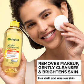 Garnier Micellar Water with Vitamin C back view 400mL bottle