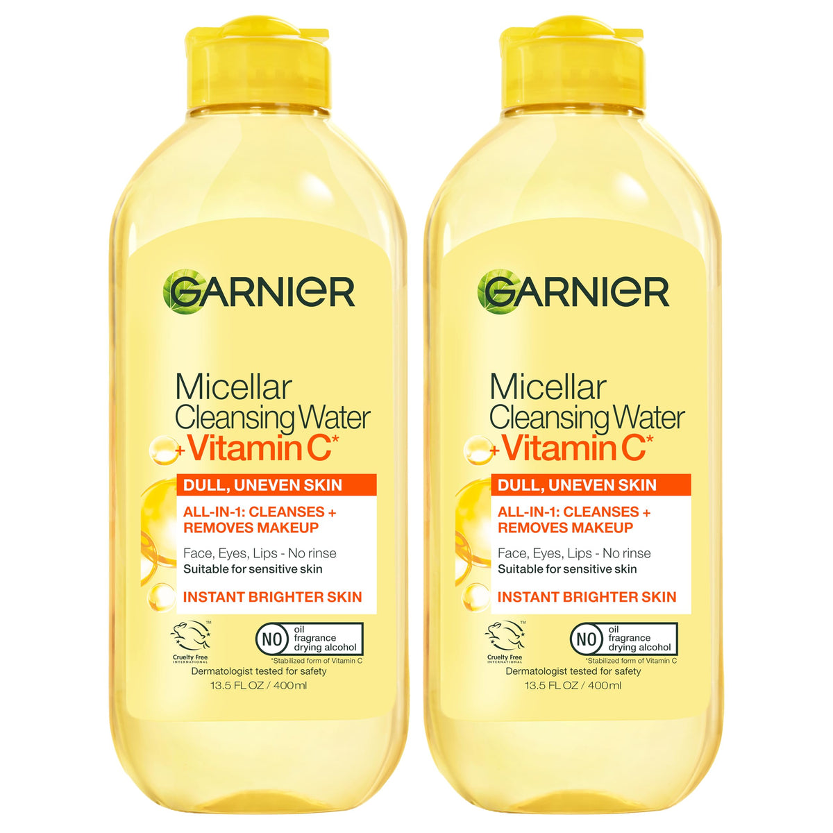 Garnier Micellar Water with Vitamin C front view 400mL bottle
