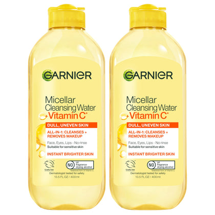 Garnier Micellar Water with Vitamin C front view 400mL bottle