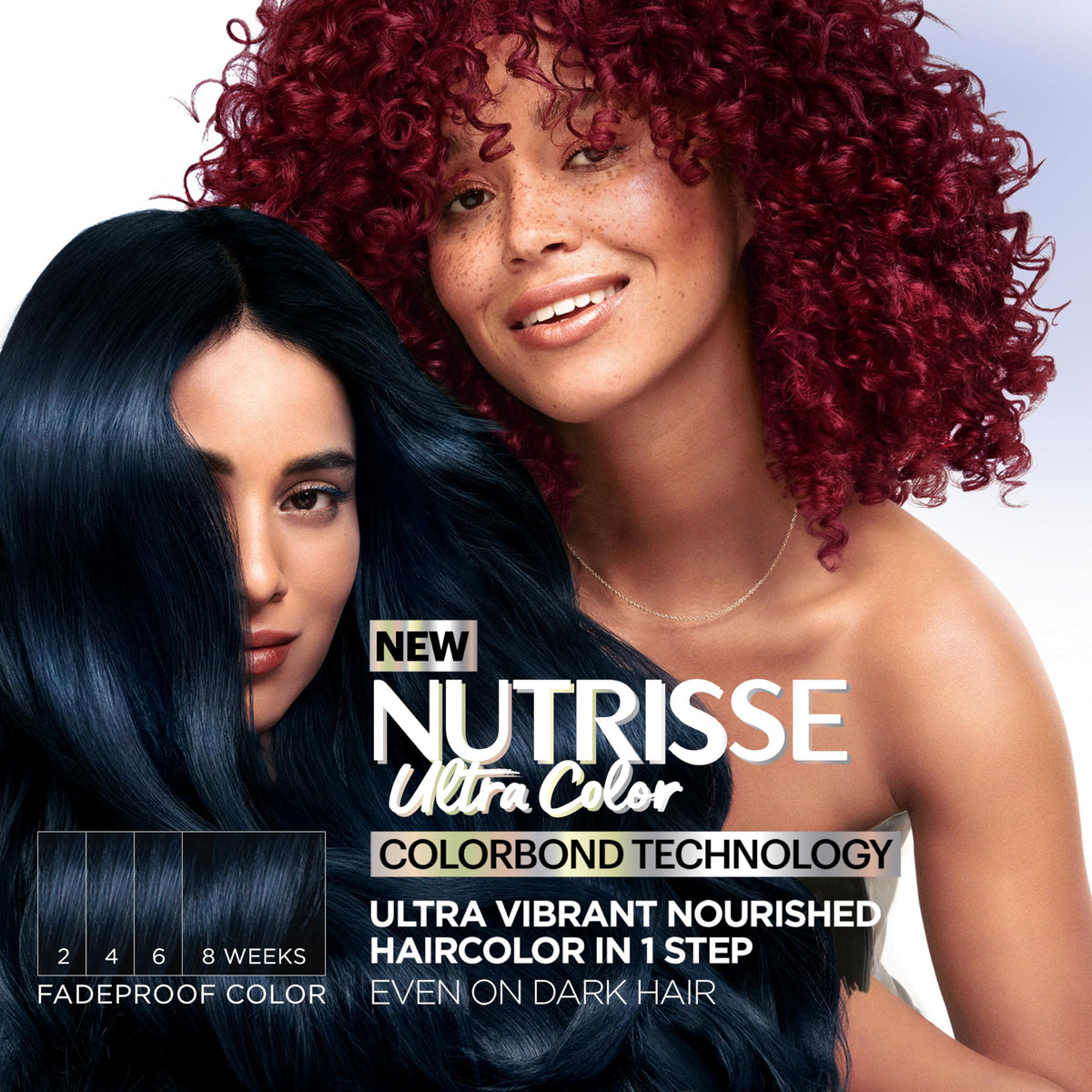 Garnier Nutrisse packaging with oil ampoule and gloves