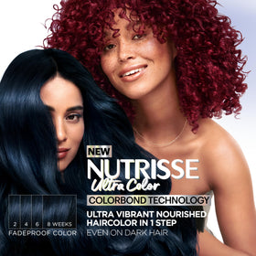 Garnier Nutrisse packaging with oil ampoule and gloves