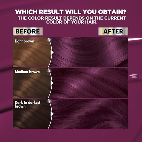 Garnier Nutrisse Ultra Color Dark Intense Violet application process on hair