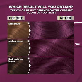 Garnier Nutrisse Ultra Color Dark Intense Violet application process on hair