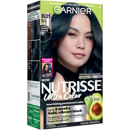 Garnier Nutrisse Ultra Color Hair Dye BL21 Blue Black front view