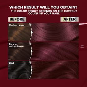 Garnier Nutrisse Ultra Color Hair Dye BR3 Intense Burgundy application process