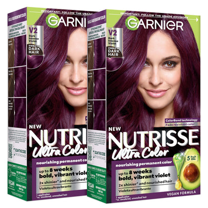 Garnier Nutrisse Ultra Color Hair Dye packaging front view Dark Intense Violet