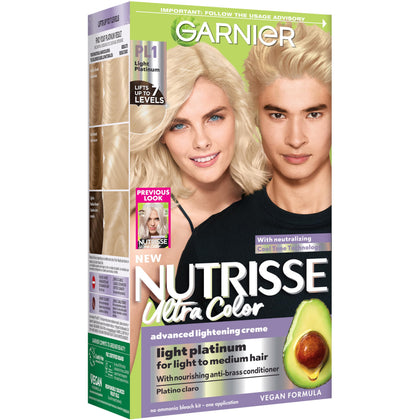 Garnier Nutrisse Ultra Color Hair Dye PL1 Light Platinum packaging front view