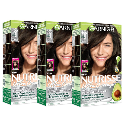 Garnier Nutrisse Ultra Coverage Hair Colour 400 Deep Dark Brown front view
