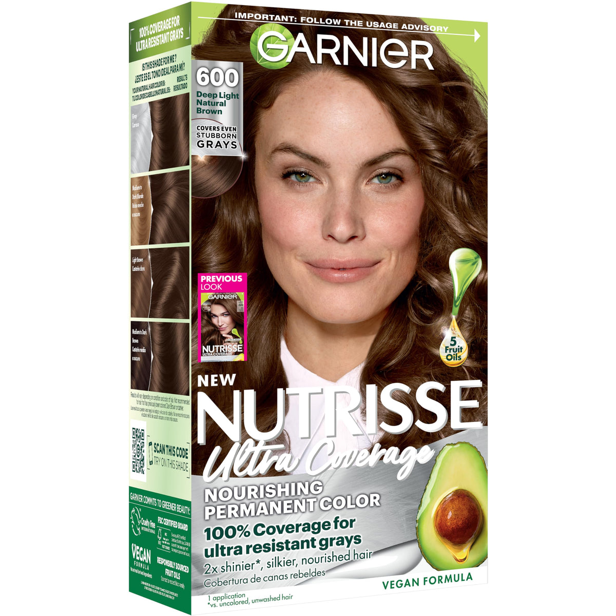Garnier Nutrisse Ultra Coverage Hair Colour 600 Deep Light Natural Brown front view