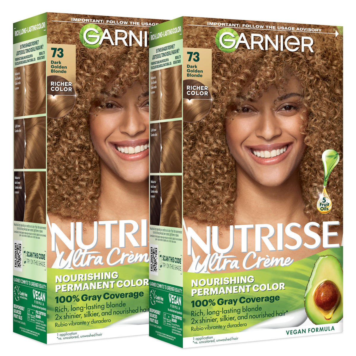 Garnier Nutrisse Ultra Crème Hair Color 73 Dark Golden Blonde front view