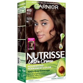Garnier Nutrisse Ultra Crème Hair Colour 413 Bronze Brown packaging front view