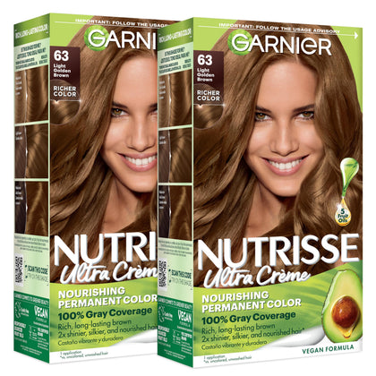 Garnier Nutrisse Ultra Crème Hair Colour 63 Light Golden Brown packaging front view
