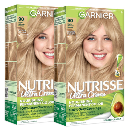 Garnier Nutrisse Ultra Crème Hair Colour 90 Light Natural Blonde front view