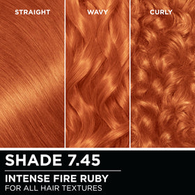 Garnier Olia Hair Colour 7.45 Intense Fire Ruby gloves included
