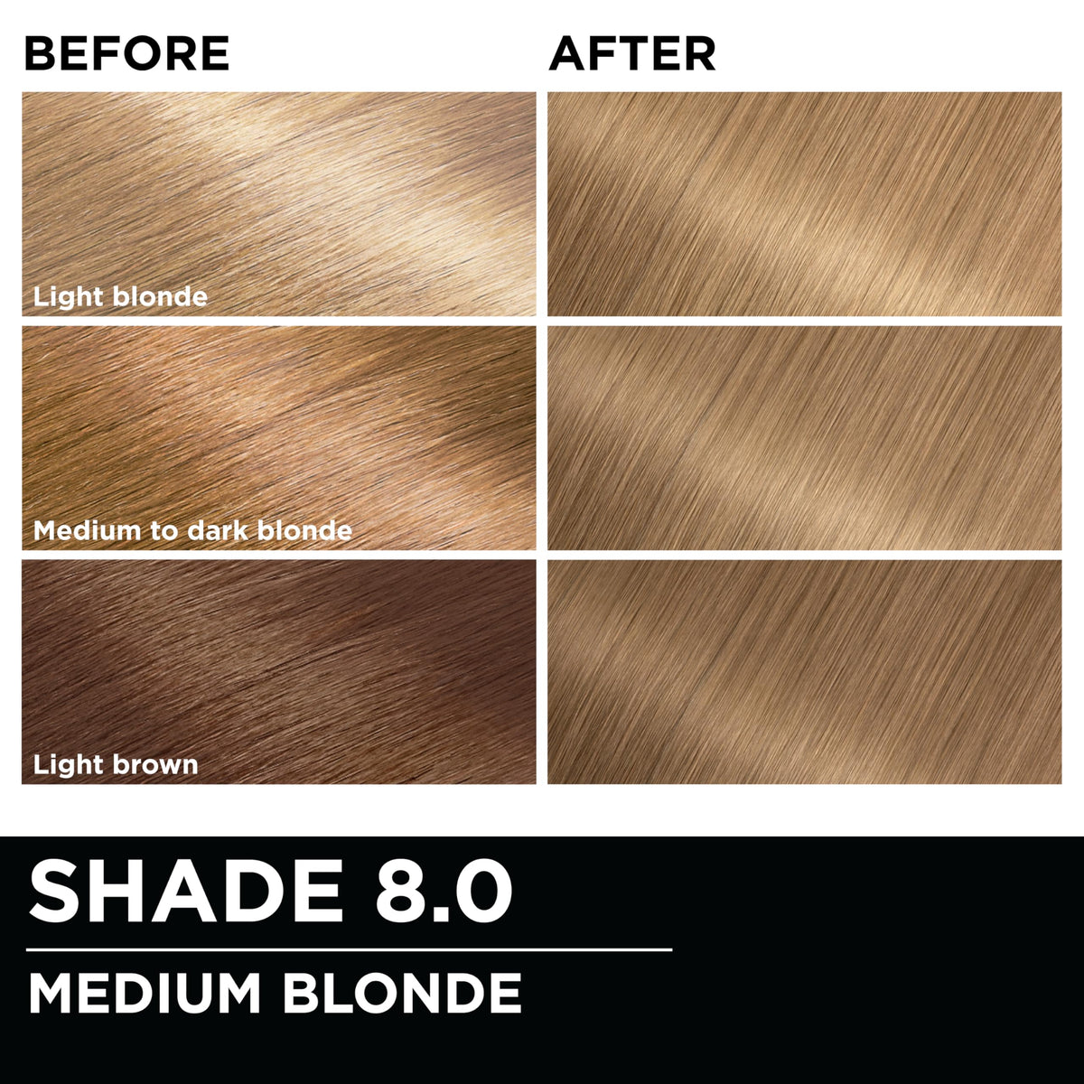 Garnier Olia Hair Colour 8.0 Medium Blonde developer and colourant tubes
