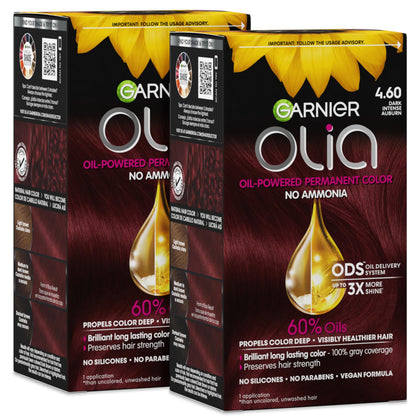 Garnier Olia Hair Colour Dark Intense Auburn front view