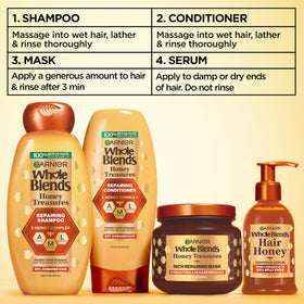 Garnier Whole Blends Honey Treasures Repairing Conditioner 2 count packaging