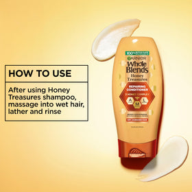 Garnier Whole Blends Honey Treasures Repairing Conditioner with matching shampoo