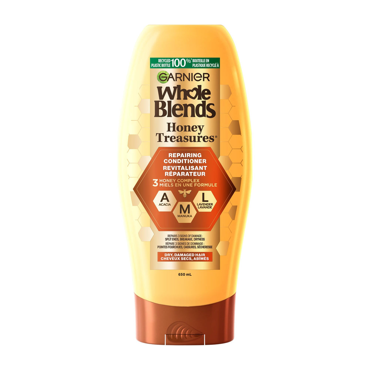 Garnier Whole Blends Repairing Conditioner Honey Treasures 22 fl oz front view