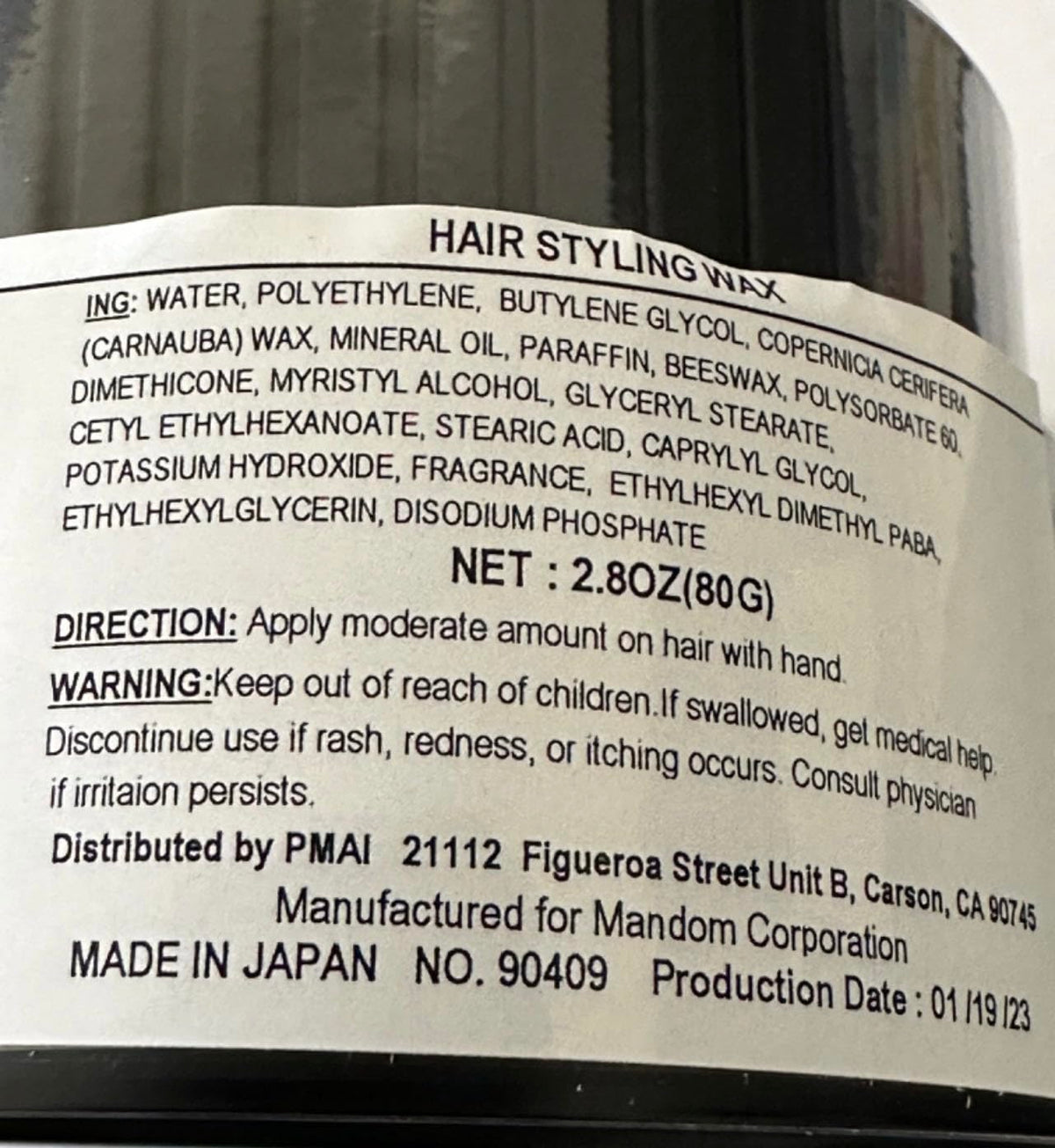 Gatsby Styling Ultra Hard Type Wax 80g opened with product inside