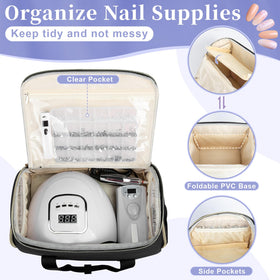 GDNasist nail polish organizer side view showing compartments