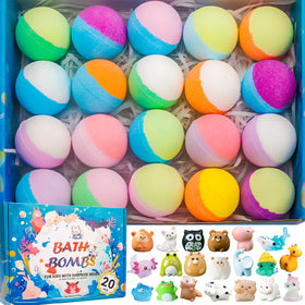 GDXINYES 20 Pack Bath Bombs for Kids with colourful packaging