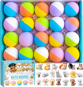 GDXINYES 20 Pack Bath Bombs with assorted animal toys inside