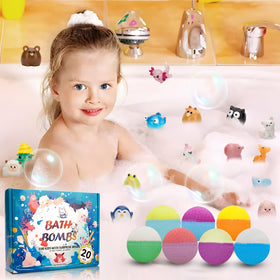 GDXINYES Bath Bombs showing different animal toys inside