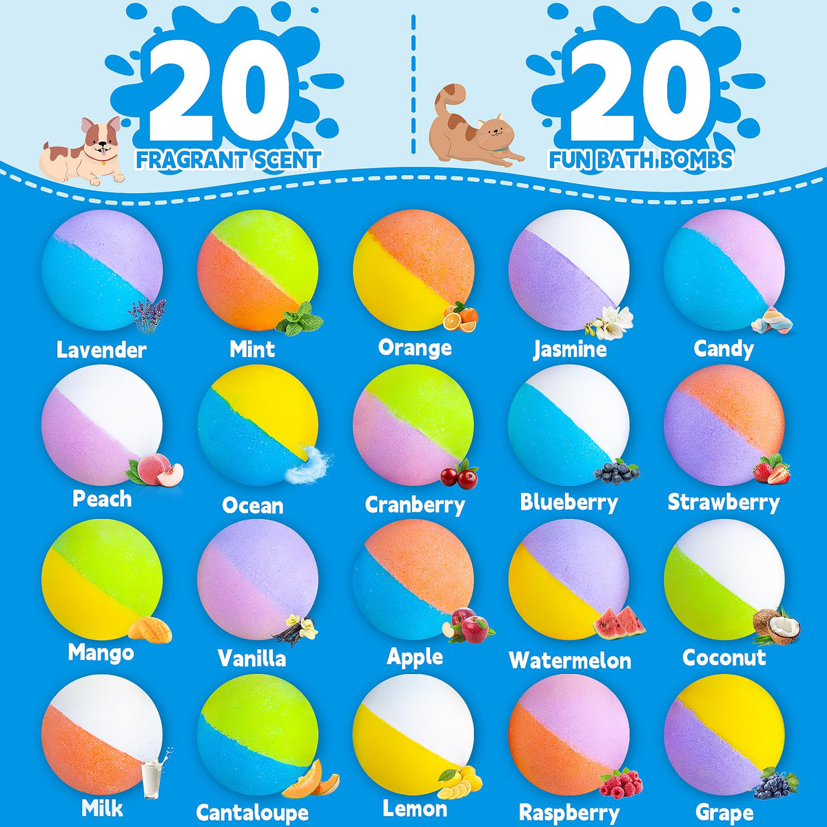 GDXINYES Bath Bombs with colourful bubbles in a bath