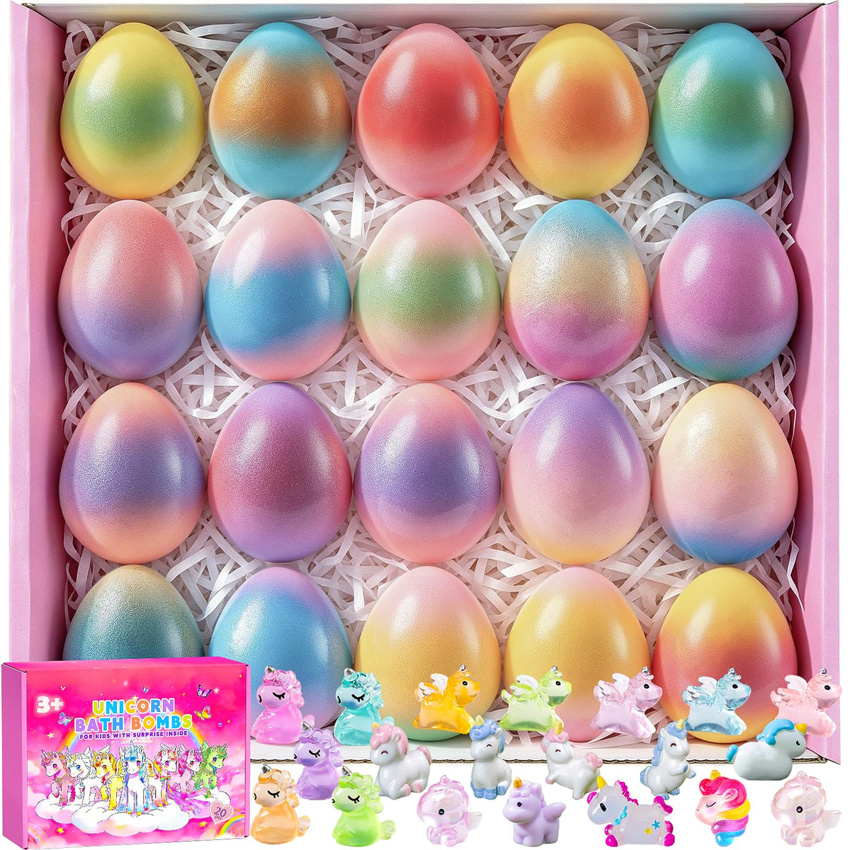 GDXINYES Unicorn Bath Bombs 20 Pack in colourful box