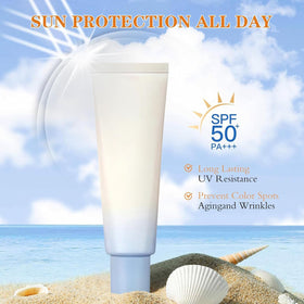 GEBUTP Korean Sunscreen SPF50 back view with ingredient details