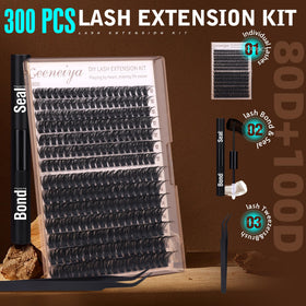Geeneiya 300PCS lash clusters with various lengths