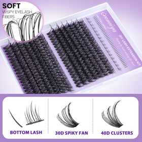 Geeneiya 40D D Curl lash clusters displayed