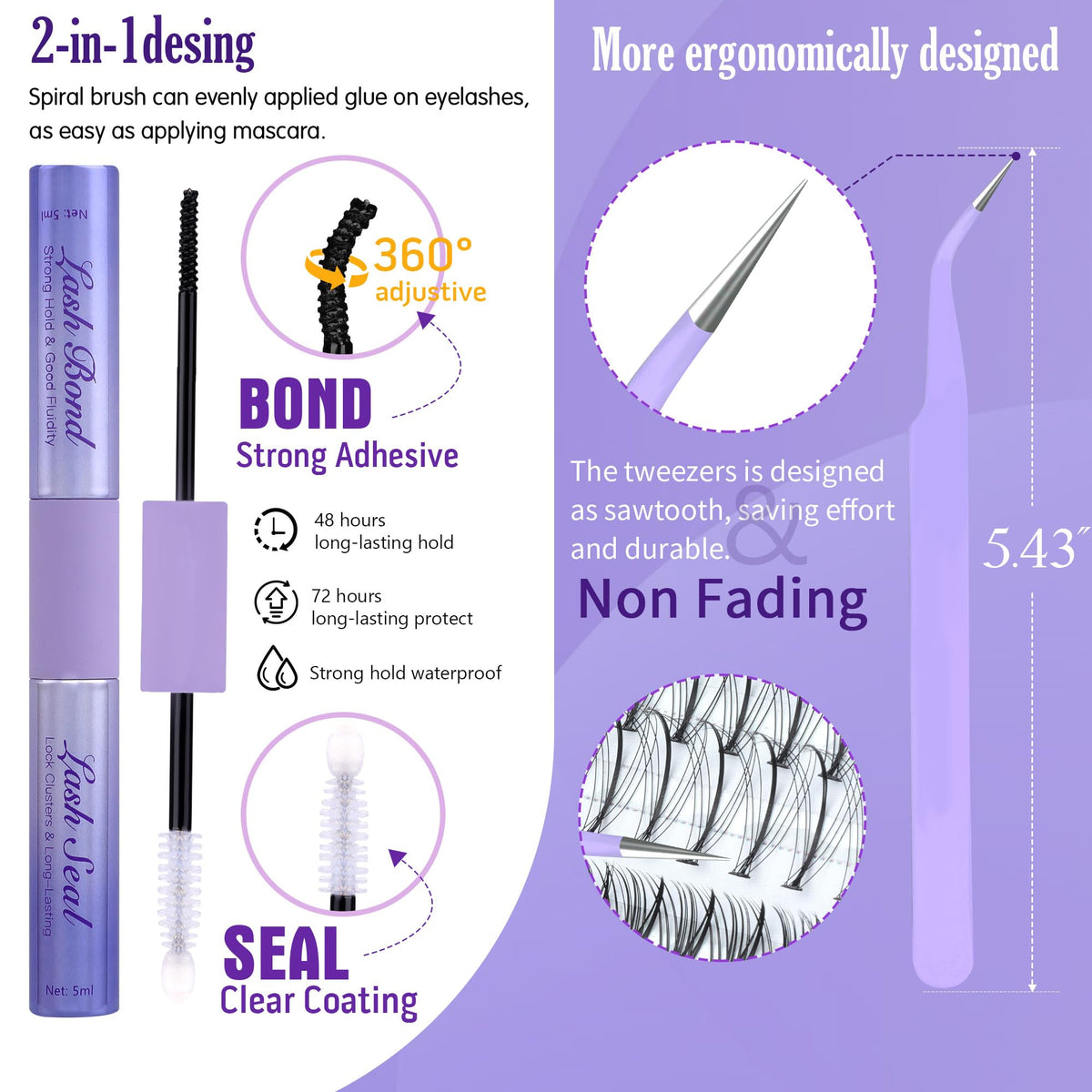 Geeneiya alloy lash tweezers for easy application